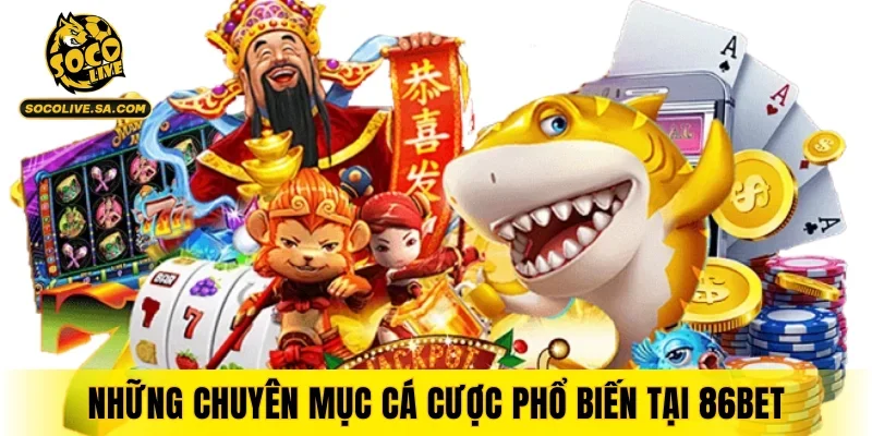 Những chuyên mục cá cược phổ biến tại 86BET